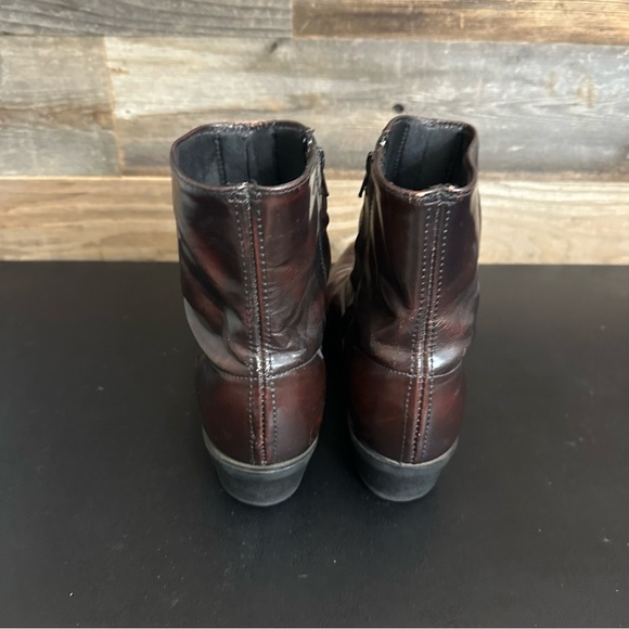 Laredo Long Haul Leather Black Cherry Zip Short Western Boot 62008 Men Sz 9.5 EW - Picture 2 of 9